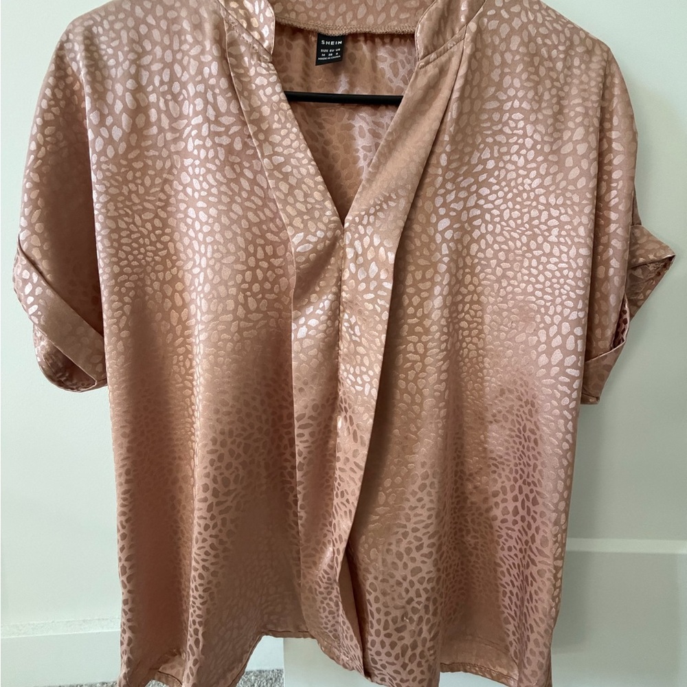 SHEIN Pink Leopard Print Blouse